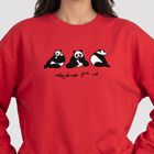 Women's Fuchsia Crew Neck Graphic Print Pullover Sweatshirt, रानी (फ्यूशिया), small
