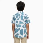Boys' Muted Teal Blue Cotton Half Sleeve Classic Casual Shirt, मध्यम नीला, small image number null