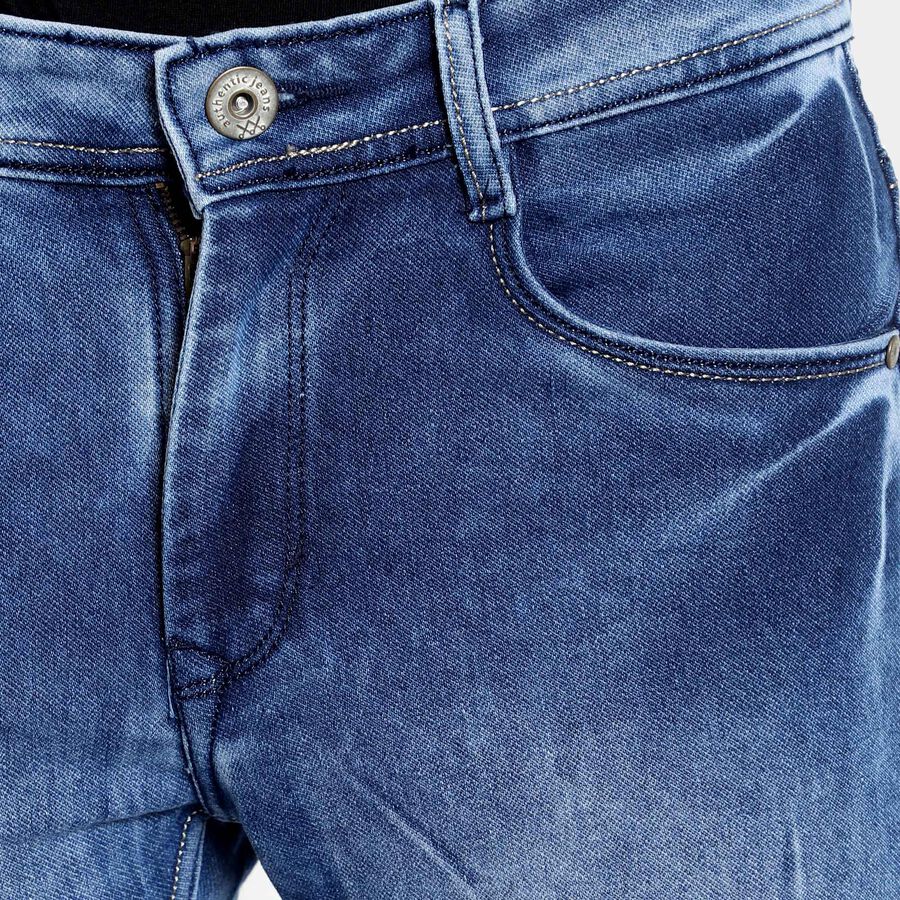 Mild distress 5 Pocket Slim Jeans, Ice Blue, large image number null