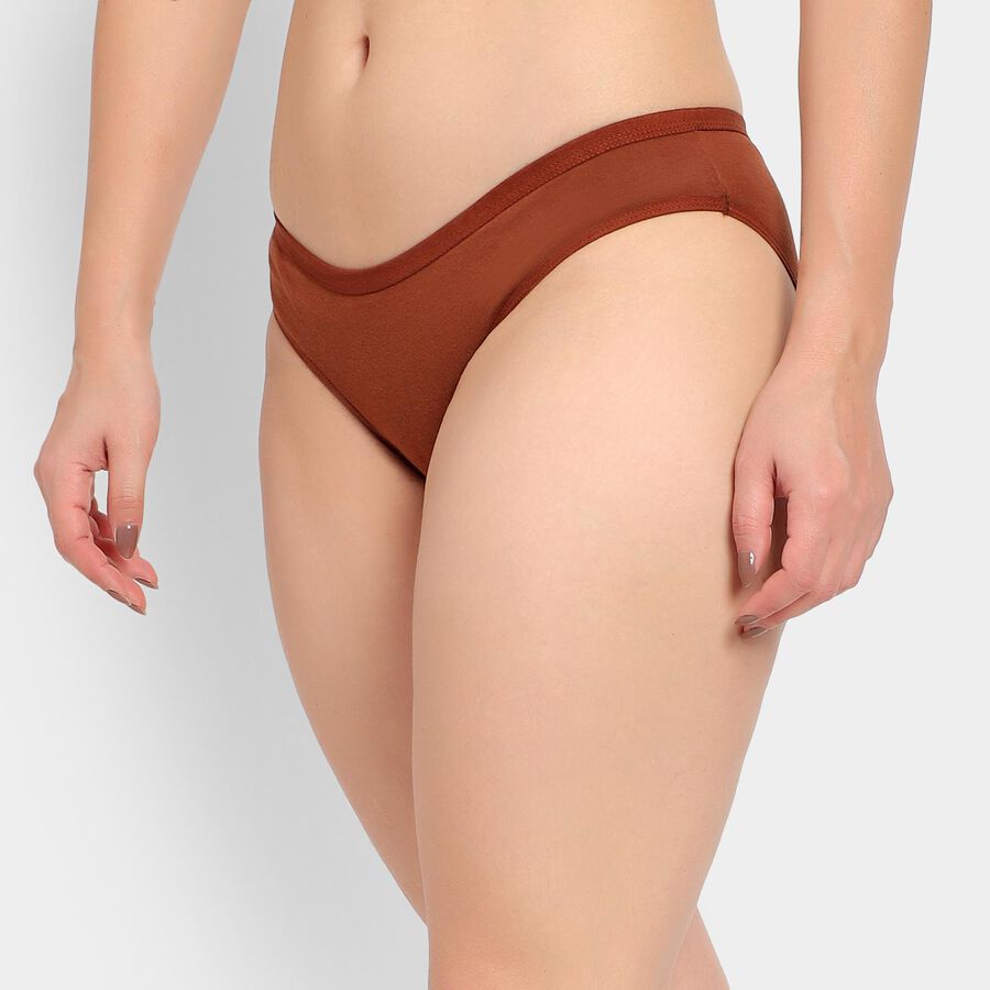 Ladies' 100% Cotton Panty, Brown, large image number null