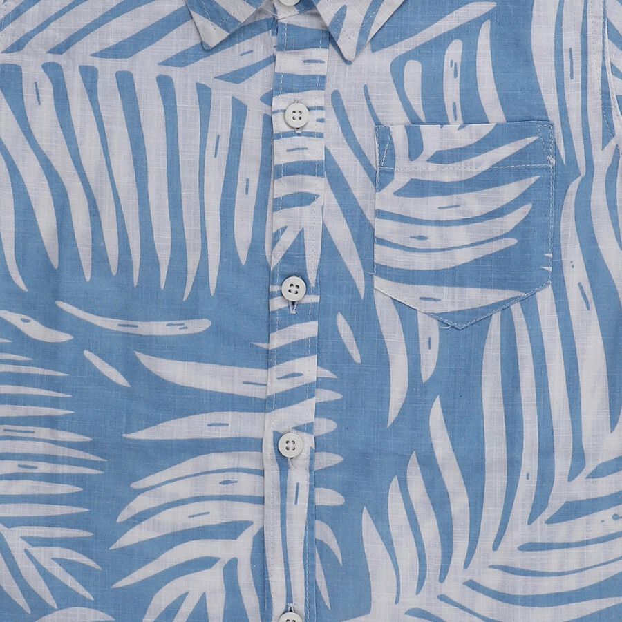 Boys' White Cotton Half Sleeve Classic Collar Casual Shirt, White, large