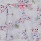 Girls White Floral Sleeveless Top and Pink Skirt Set, Light Pink, small