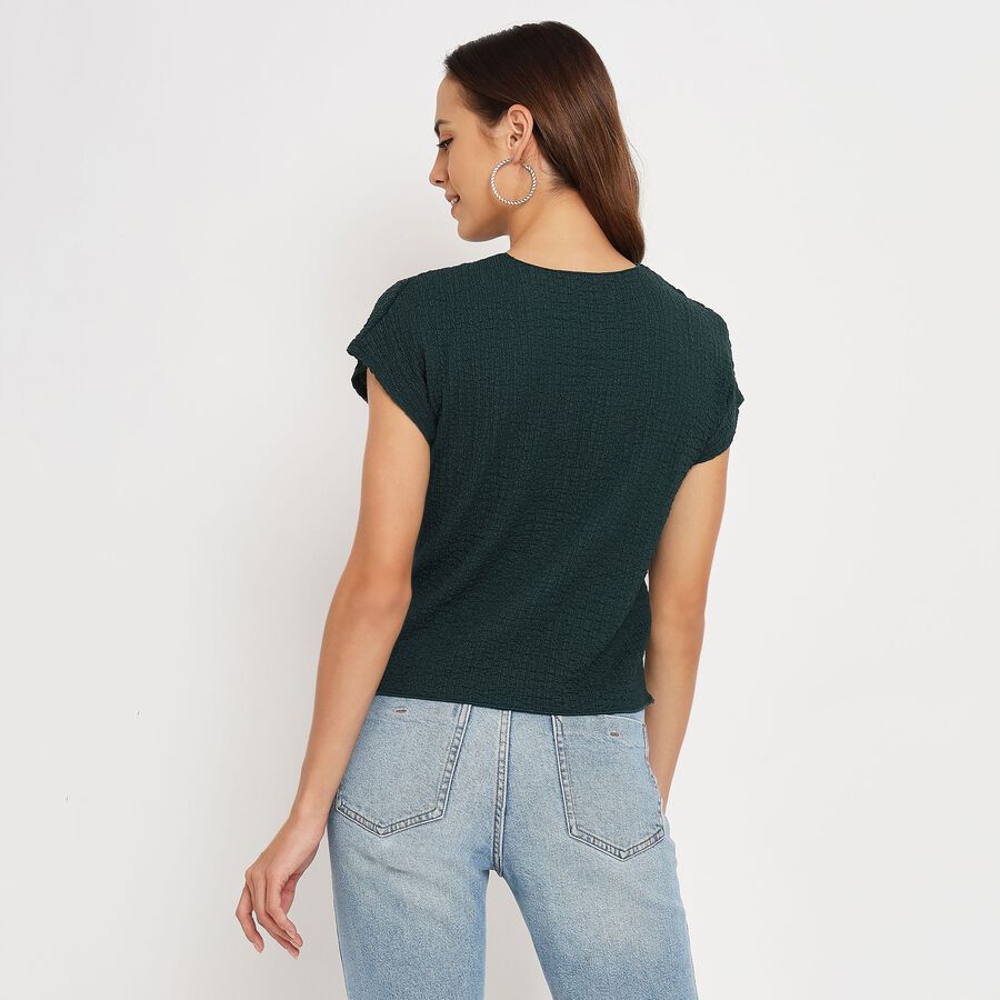 Ladies'  Crop  Top, गहरा हरा, large image number null