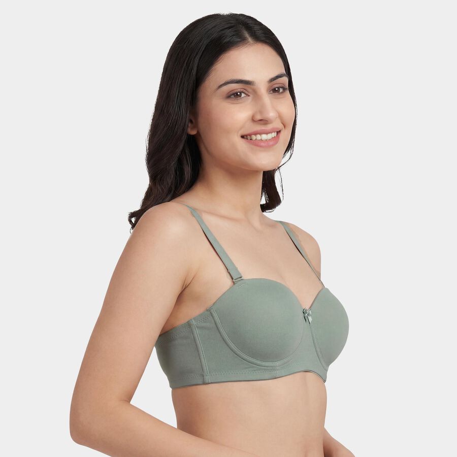 Women's Light Green Sweetheart Neck Padded Underwired T-Shirt Bra, Light Green, large