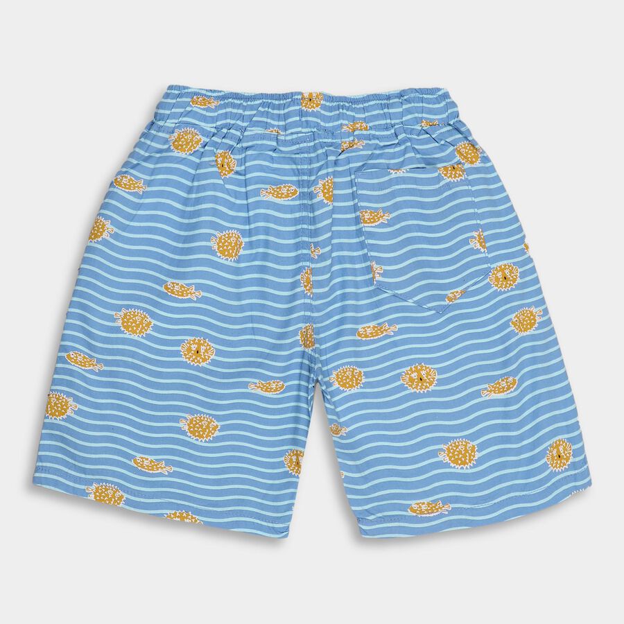 Boys' 100% Cotton Bermudas, Mid Blue, large image number null