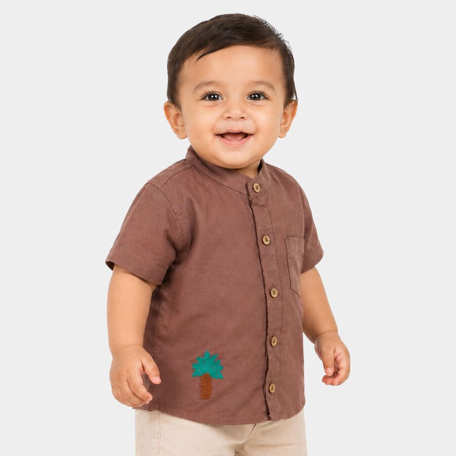 Infants' Shirt, Brown, large