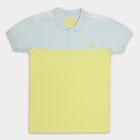 Boys' Bright Lemon Yellow Cotton Polo Neck Half Sleeve T-Shirt, Yellow, small image number null