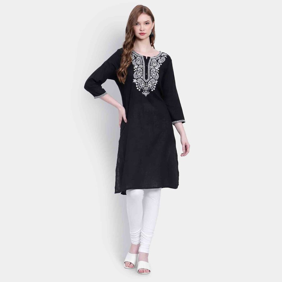 Solid Kurta, Black, large image number null