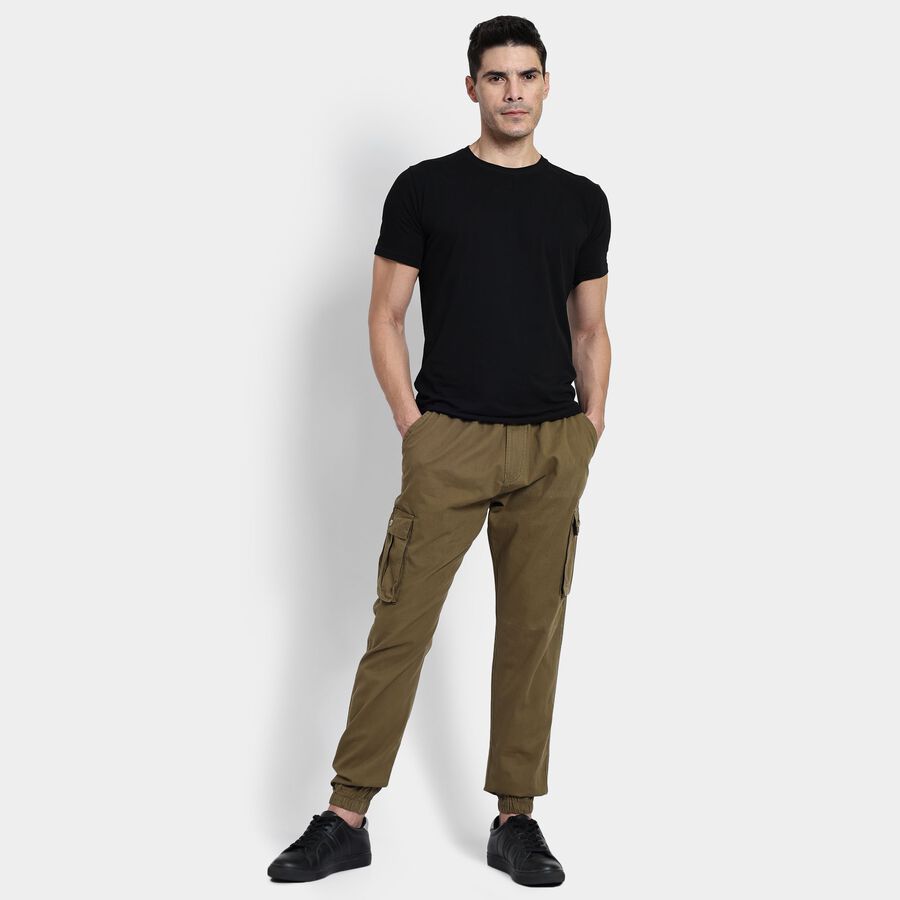 Men's 100% Cotton Track Pants, Khaki, large image number null