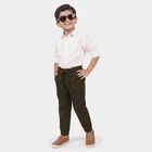 Boys' Olive Green Regular Fit Drawstring Jogger Trousers, ओलिव, small