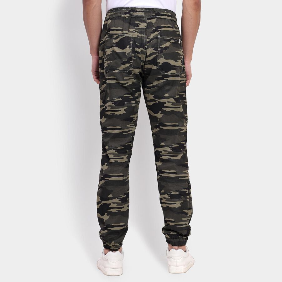 Men's Slim Fit Casual Trousers, ओलिव, large