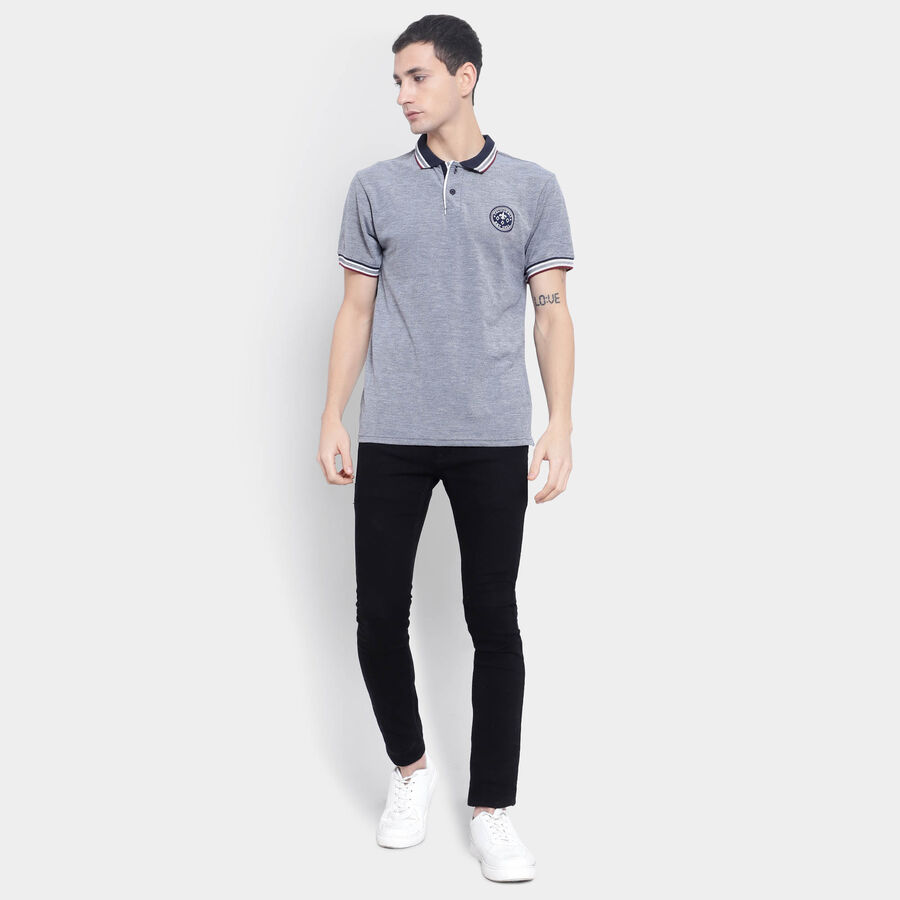 Solid Polo Shirt, Navy Blue, large image number null