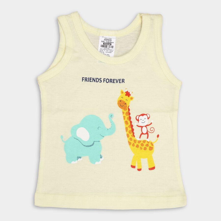 Infants' 100% Cotton Vest, Yellow, large