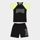 Boys Round Neck Baba Suit, Black, small image number null