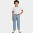 Boys' Blue Regular Fit Jeans, हल्का नीला, small