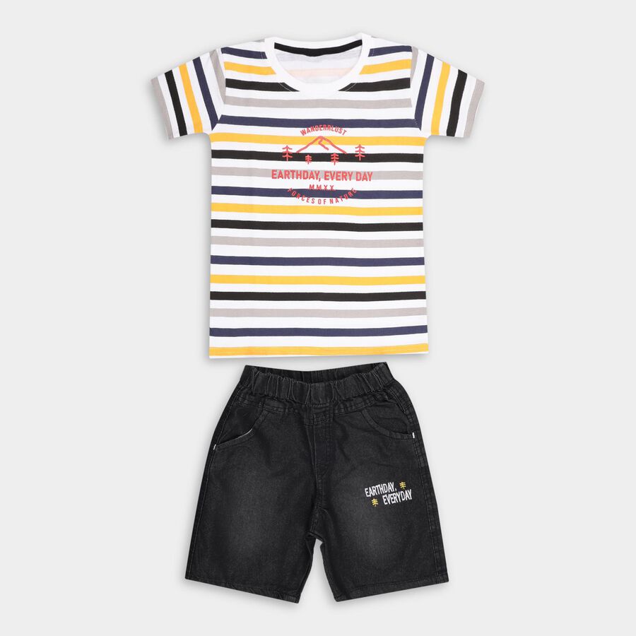 Boys' 100% Cotton Woven Baba Suit , White, large image number null
