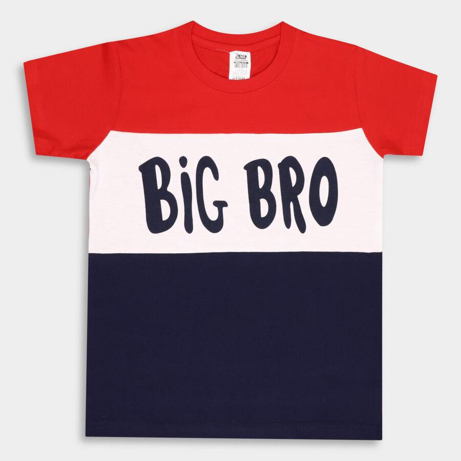 Boys Cotton T-Shirt, Red, large image number null