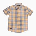 Boys Bright Mustard Yellow Cotton Half Sleeve Classic Casual Shirt, Yellow, small image number null