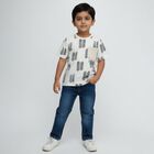 Boys Light Grey Cotton Crew Neck Casual T-Shirt, हल्का ग्रे, small image number null