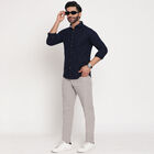 Cotton Solid Casual Shirt, Navy Blue, small image number null