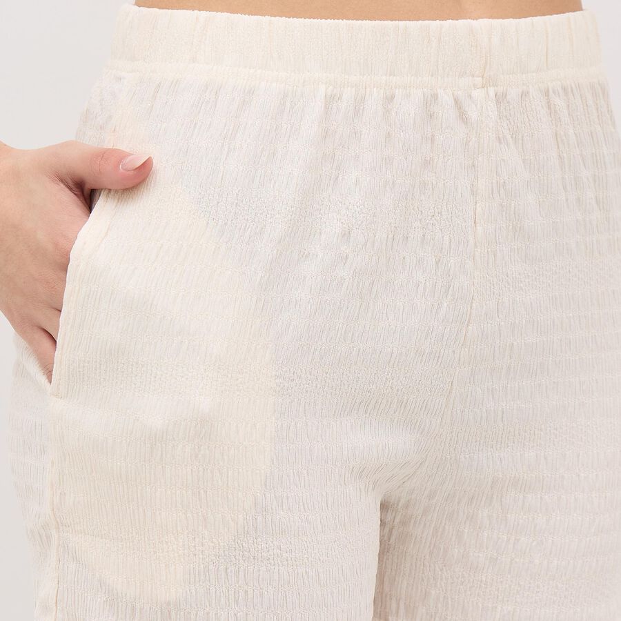 Women's Eggshell White Self Design Ethnic Set, सफ़ेद, large image number null