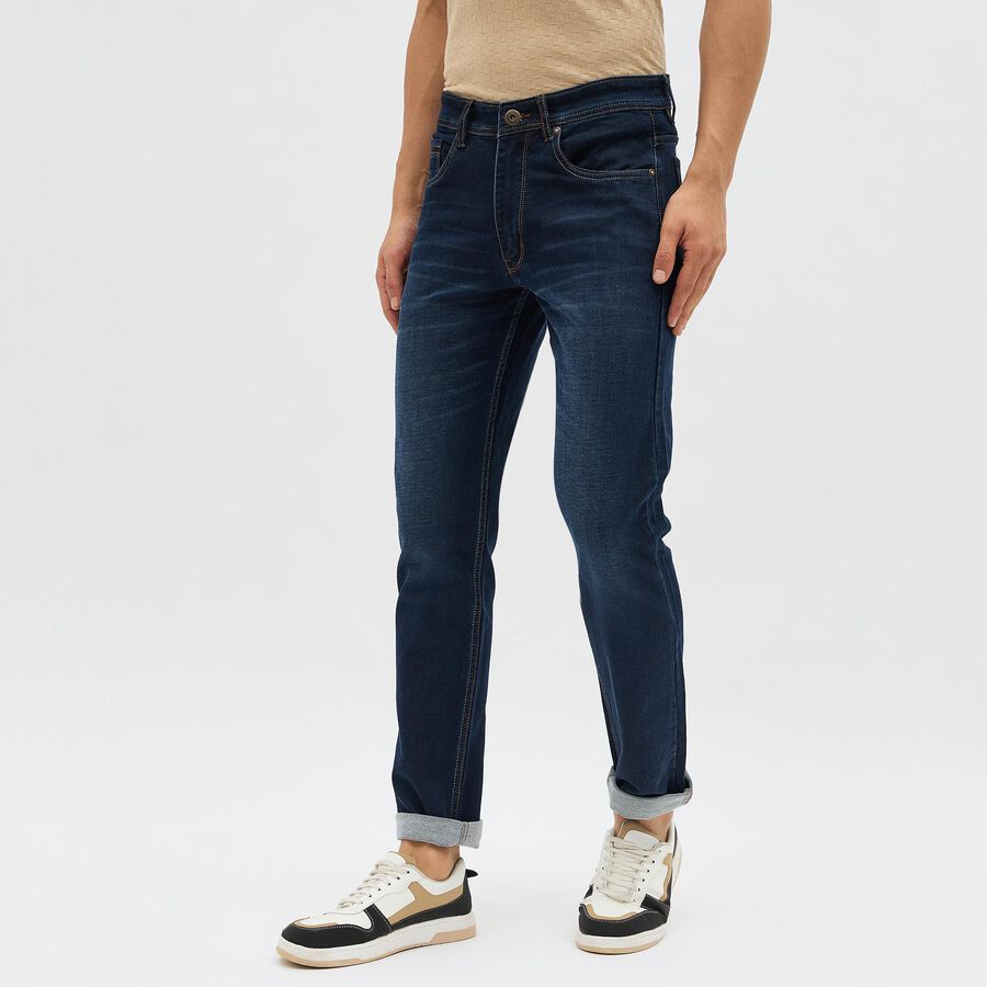 Men's Dark Indigo Slim Fit Classic Jeans, गहरा नीला, large image number null
