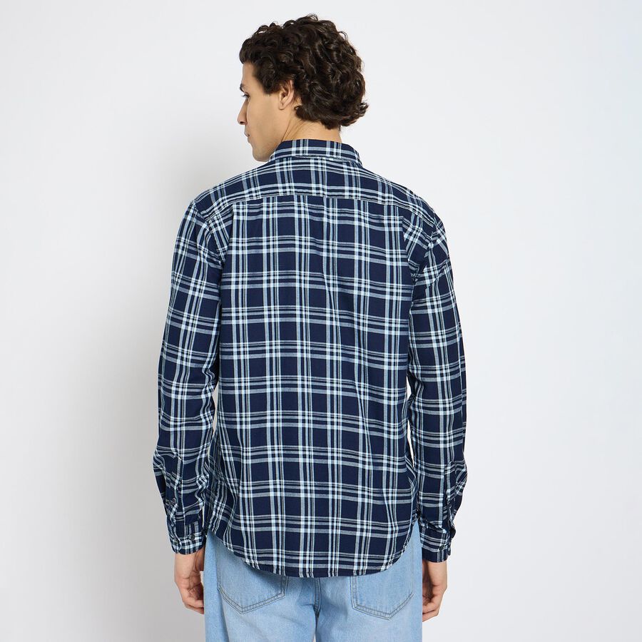 Men's 100% Cotton Casual Shirt , Navy Blue, large image number null