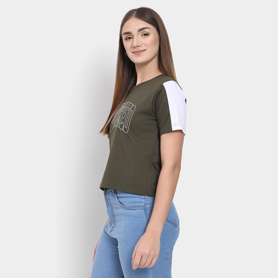 Ladies' Round Neck T-Shirt , ओलिव, large image number null
