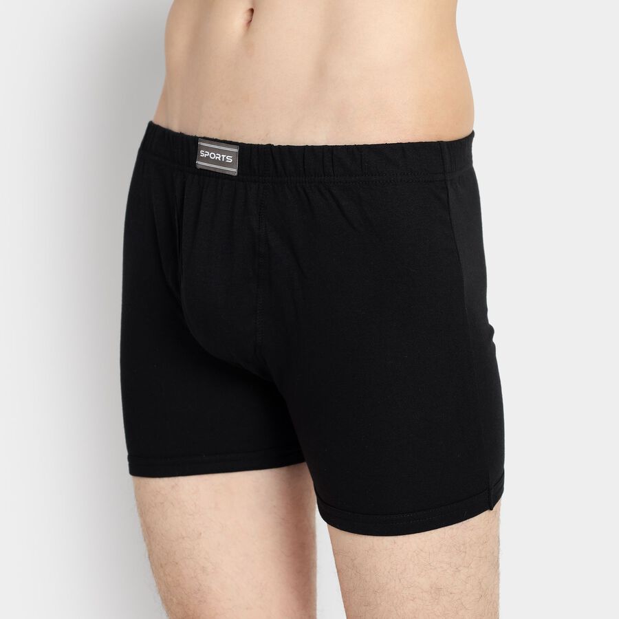 Men's 100% Cotton Trunks, काला, large image number null