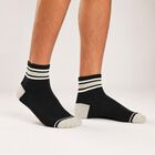 Men's Ankle Length Socks Pack of 3 ( Ecru, Black, Navy ), Black, small