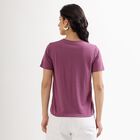 Women's Muted Purple Round Neck T-Shirt, Pink, small image number null