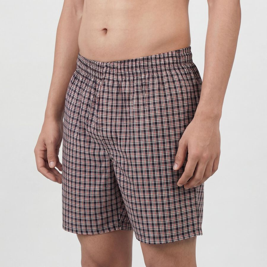 Men's Black Regular Fit Solid Boxers, काला, large