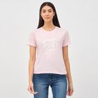 Women's Light Pink Round Neck T-Shirt, Light Pink, small image number null