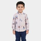Boys Pink Cotton Long Sleeve Collar Shirt, Pink, small