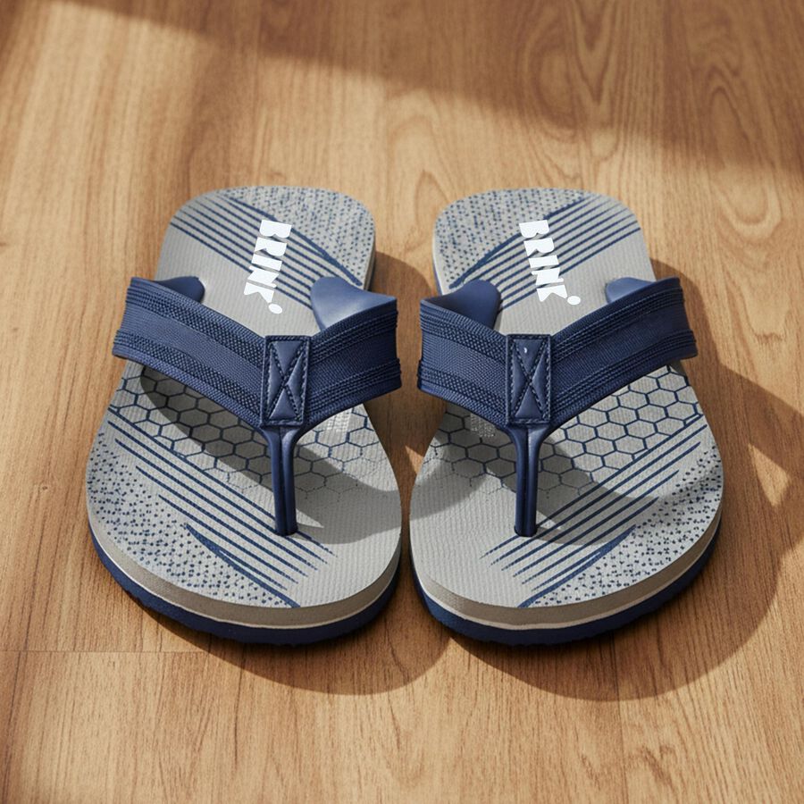 Men Grey Flip-Flops Slippers, Grey, large