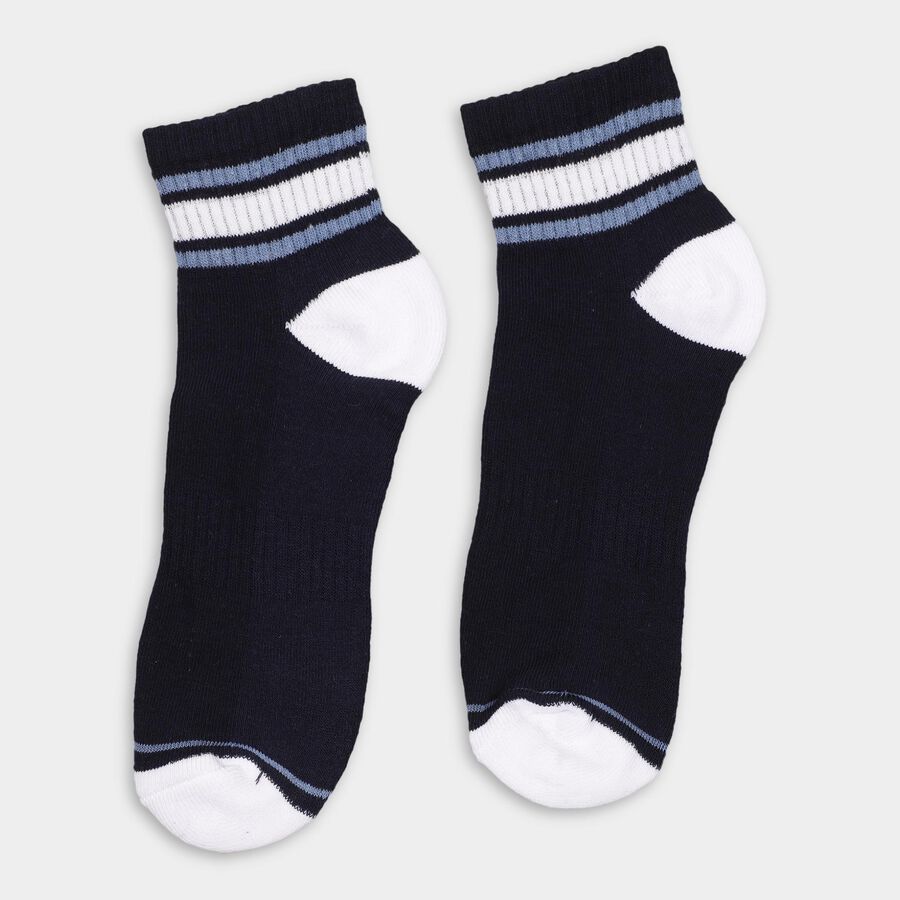 Men's Socks (Pack of 3), काला, large