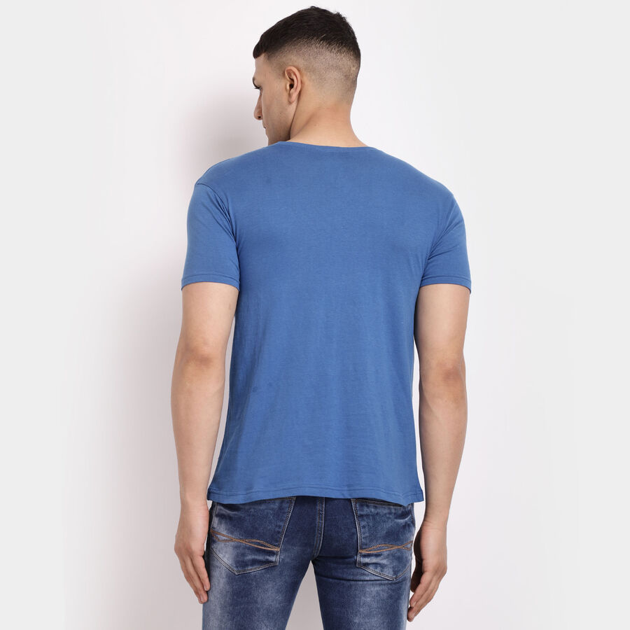 Cotton Round Neck T-Shirt, Royal Blue, large image number null