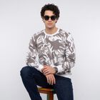 Men's Brown-Color Crew Neck Pullover Sweatshirt, Brown, small