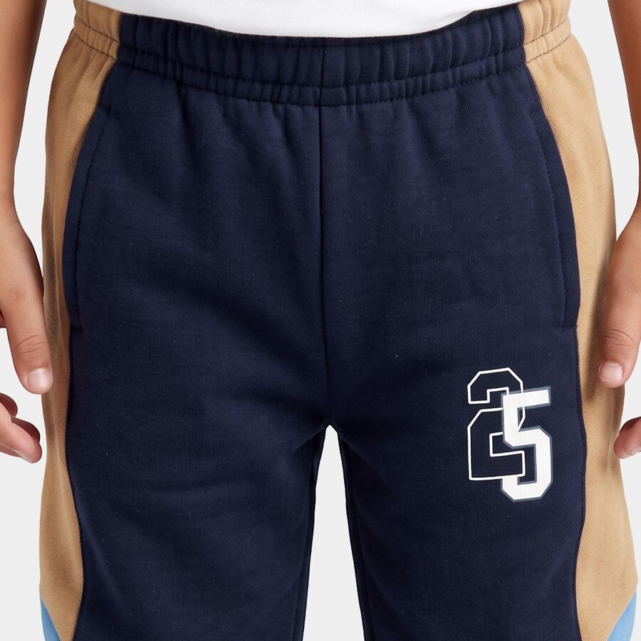 Boys Navy Blue Jogger Colorblock Pyjama, Navy Blue, large