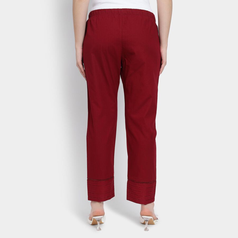 Ladies' 100% Cotton Palazzos , मरून, large image number null