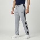 Men's Mid Grey Regular Fit Track Pants, Melange Mid Grey, small