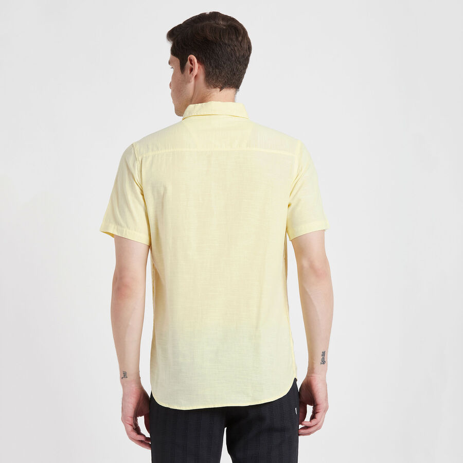 Cotton Solid Casual Shirt, Yellow, large image number null