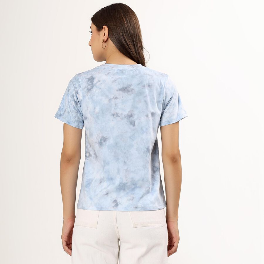 Ladies' 100% Cotton Round Neck T-Shirt , Blue, large image number null