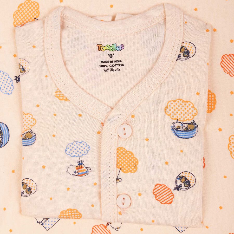 Infants Cotton Printed Baby Gift Set, Peach, large image number null