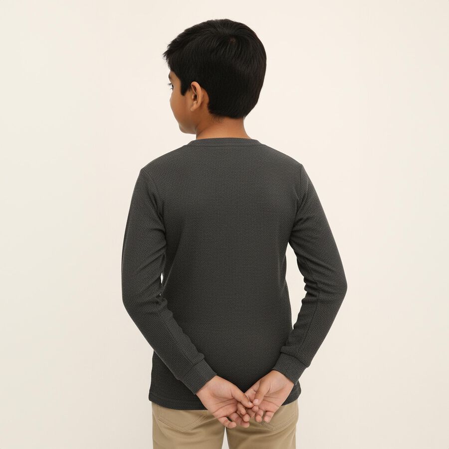 Boys Charcoal Grey Thermal Upper, चारकोल, large image number null