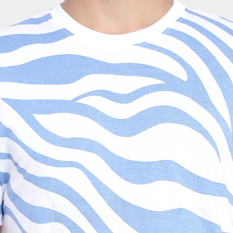 Cotton Round Neck T-Shirt, White, large image number null