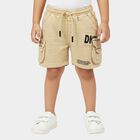 Boys' Light Khaki Regular Fit Cargo Bermuda Shorts, गहरा पीला, small
