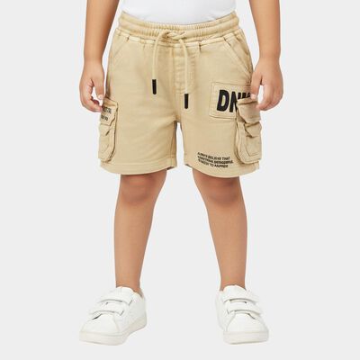 Boys' Light Khaki Regular Fit Cargo Bermuda Shorts