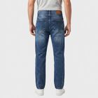 Men's Blue Straight Fit Faded Jeans, गहरा नीला, small