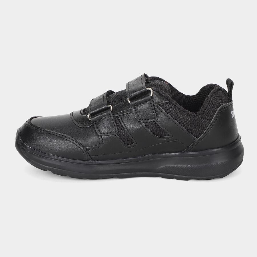 Boys' Black Velcro Sneakers, Black, large